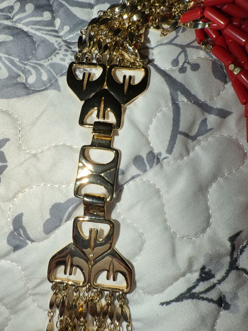 Stella & Dot Campari 20 inch Multi-Strand Beaded Necklace - Gold Accents - Picture 3 of 4